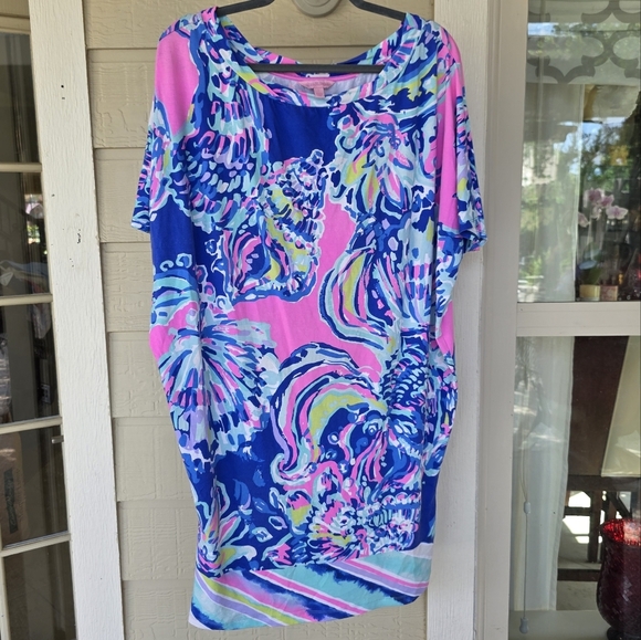 Lilly Pulitzer Lowe MultiCoastal Retreat Engineered DropWaist Stretch Dress L - Picture 3 of 15